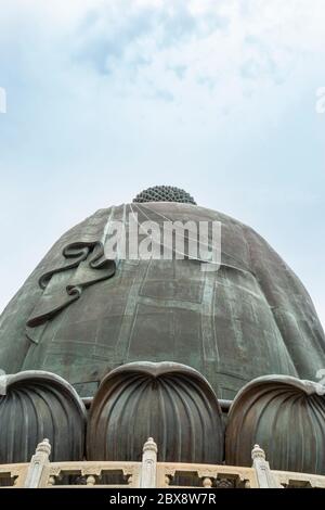 Rear view of Tian Tan Big Buddha  statue on Lantau Island, Hong Kong Stock Photo