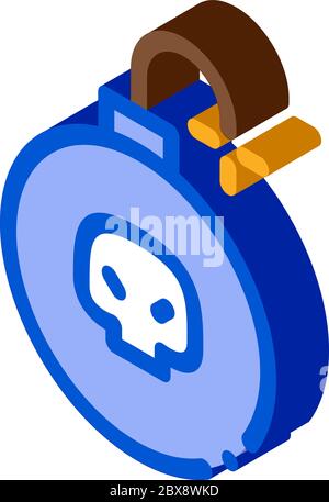 Burning Bomb isometric icon vector illustration Stock Vector