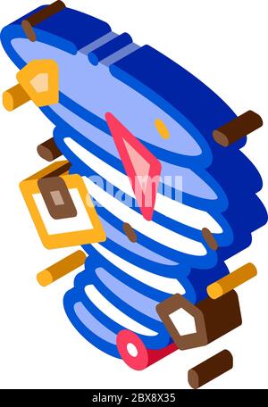 Tornado Details isometric icon vector illustration Stock Vector
