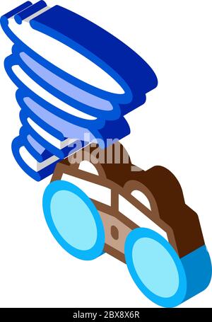 Binocular Tornado isometric icon vector illustration Stock Vector