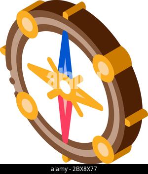 Vintage Compass isometric icon vector illustration Stock Vector