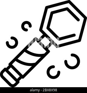 Radio engineer magnifier icon, outline style Stock Vector
