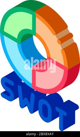 Swot Circle Form isometric icon vector illustration Stock Vector