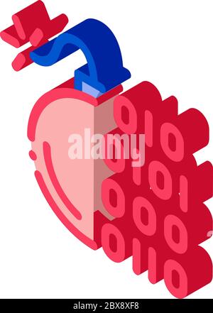 Binary Code Bomb isometric icon vector illustration Stock Vector