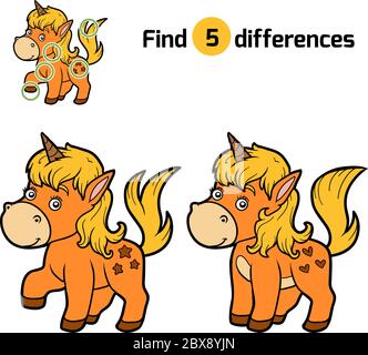 Find differences game for children. Fairytale educational activity with ...