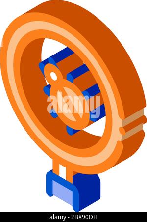 Bug Magnifier isometric icon vector illustration Stock Vector
