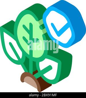 Plant Access Mark isometric icon vector illustration Stock Vector
