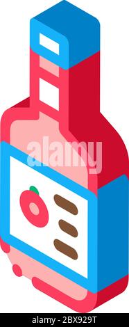 Sauce Bottle isometric icon vector illustration Stock Vector
