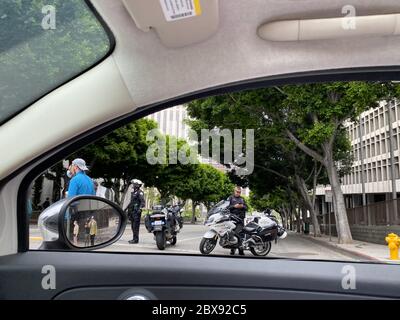 Hollywood, California, USA. 5th June, 2020. Thousands attend the June 5 George Flloyd and Black Lives Matter Protest and March held at the Department of Justice, Los Angeles Credit: Amy Katz/ZUMA Wire/Alamy Live News Stock Photo