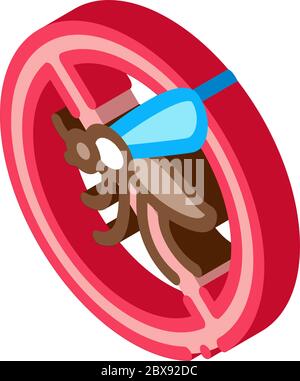 Crossed Mosquito isometric icon vector illustration Stock Vector