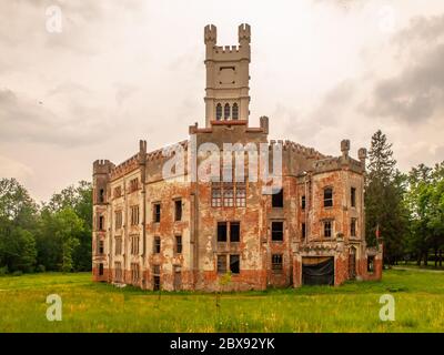 Ruins of old castle in Cesky Rudolec, Czech Republic. Stock Photo