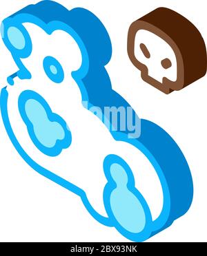 Dead Skull Smoke isometric icon vector illustration Stock Vector