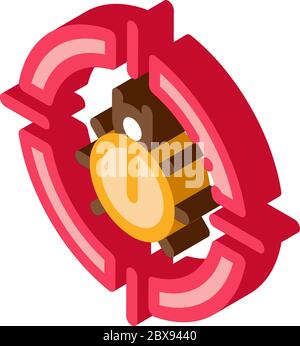 Bug Target isometric icon vector illustration Stock Vector