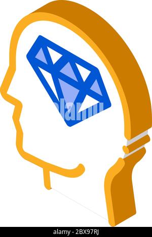 Diamond Man Hat isometric icon vector illustration Stock Vector