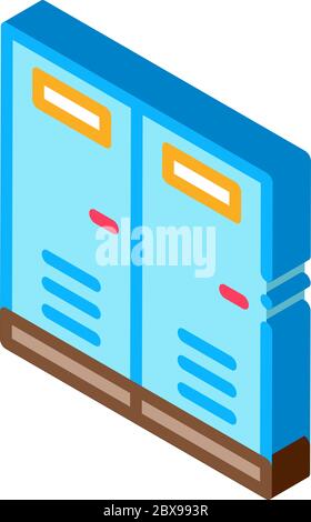 Locker Rooms isometric icon vector illustration Stock Vector