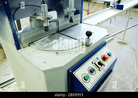 Industrial machine with control panel buttons and switches Stock Photo