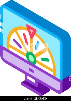 Roulette in Computer isometric icon vector illustration Stock Vector