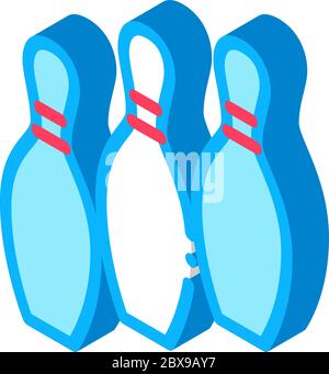 Bowling Skittles isometric icon vector illustration Stock Vector