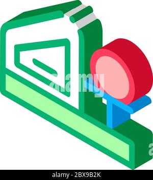 Bowling Machine isometric icon vector illustration Stock Vector