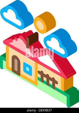 Urban Residential Landscape isometric icon vector illustration Stock Vector