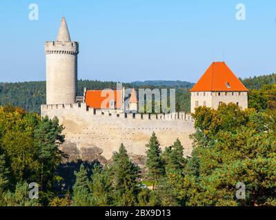 Medieval gothic castle Kokorin, Kokorinsko protected landscape area, Czech Republic. Stock Photo