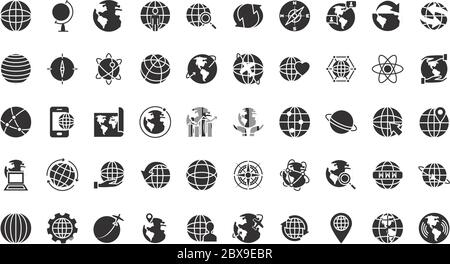 earth planet and gear wheel over black background, colorful design ...