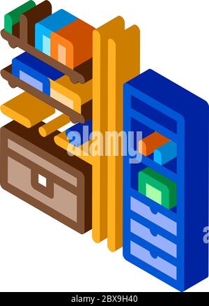 Chest of Drawers isometric icon vector illustration Stock Vector