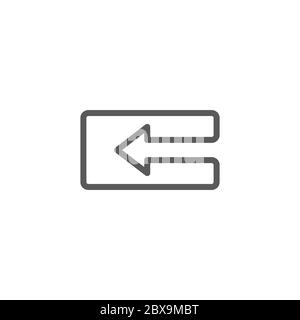 Backspace key vector icon symbol keyboard isolated on white background Stock Vector