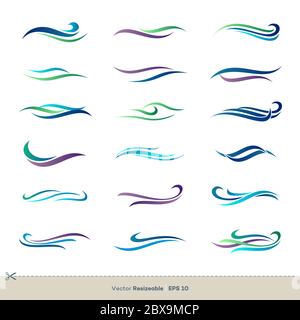 Set of Colorful Waves Swoosh Vector Logo Template Illustration Design.  Vector EPS 10 Stock Photo - Alamy