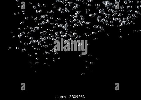 Water bubbles isolate on black background. Stock Photo