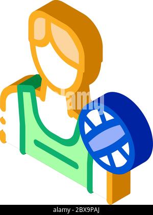 Male Volleyball Player isometric icon vector illustration Stock Vector