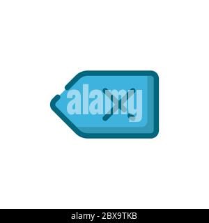Backspace key vector icon symbol keyboard isolated on white background Stock Vector