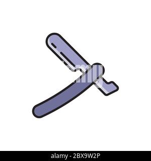 Barber shop equipment vector icon symbol tools isolated on white background Stock Vector