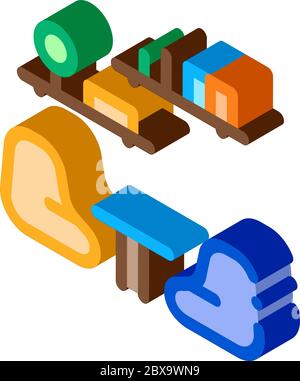 Lounge with Chairs isometric icon vector illustration Stock Vector