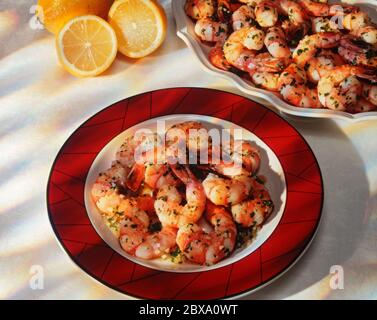 Shrimp Scampi Stock Photo