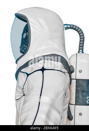 bio hazard man id portrait in a white background. This biohazard in ...