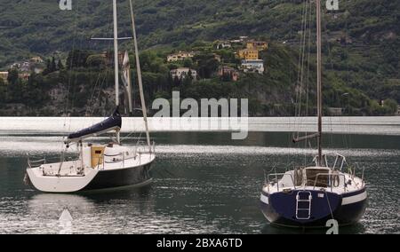 LECCO, ITALY - May 24, 2013 illustrative editorial: Yachts on Lake Como, Italy Stock Photo