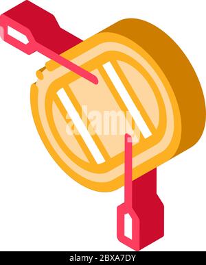 Inflatable Boat with Oars isometric icon vector illustration Stock Vector