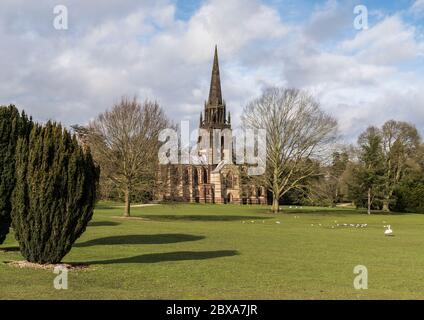 Exterior view of The Chapel of St.Mary the Virgin at Clumber Park, Nottinghamshire. Stock Photo