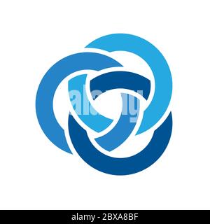 blue circle interlock icon design vector Stock Vector