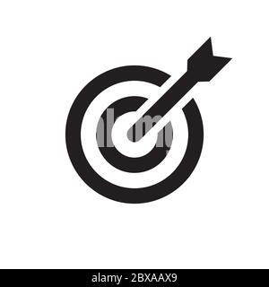 mission target icon symbol vector isolated on white background Stock Vector