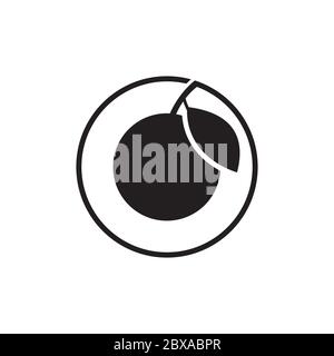 freshness orange fruit with circle lines icon design vector Stock Vector
