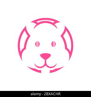 cute pink hamster icon symbol vector Stock Vector