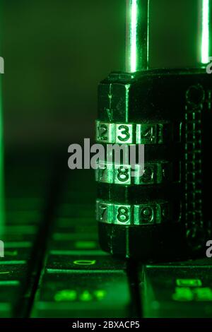 Padlock on keyboard . Internet data privacy information security concept Stock Photo