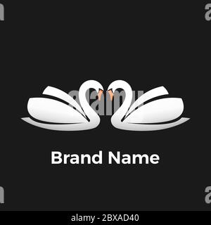 Twin Swan Logo Stock Vector