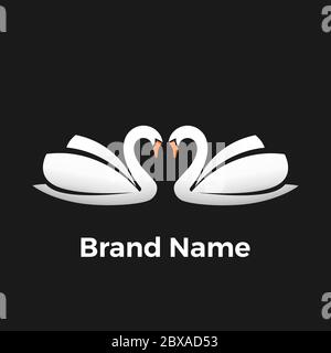 Twin Swan Logo Stock Vector