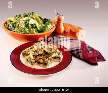 Pie quiche with red fish salmon and broccoli. Black background. Top ...