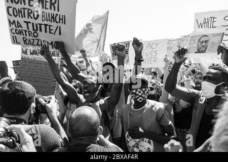 Black Live Matters Napoli Italy 2020 Stock Photo