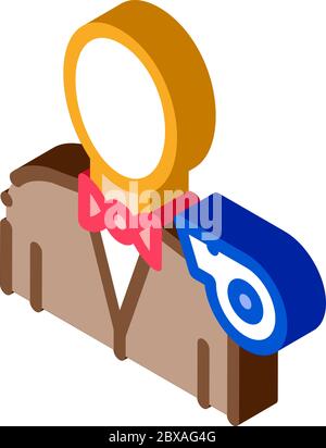 Boxing Referee isometric icon vector illustration Stock Vector