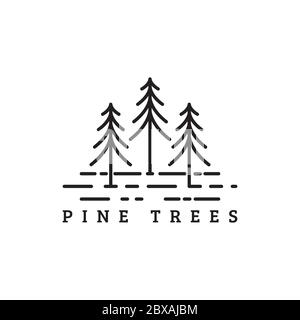 retro style pine tree design vector illustration Stock Vector